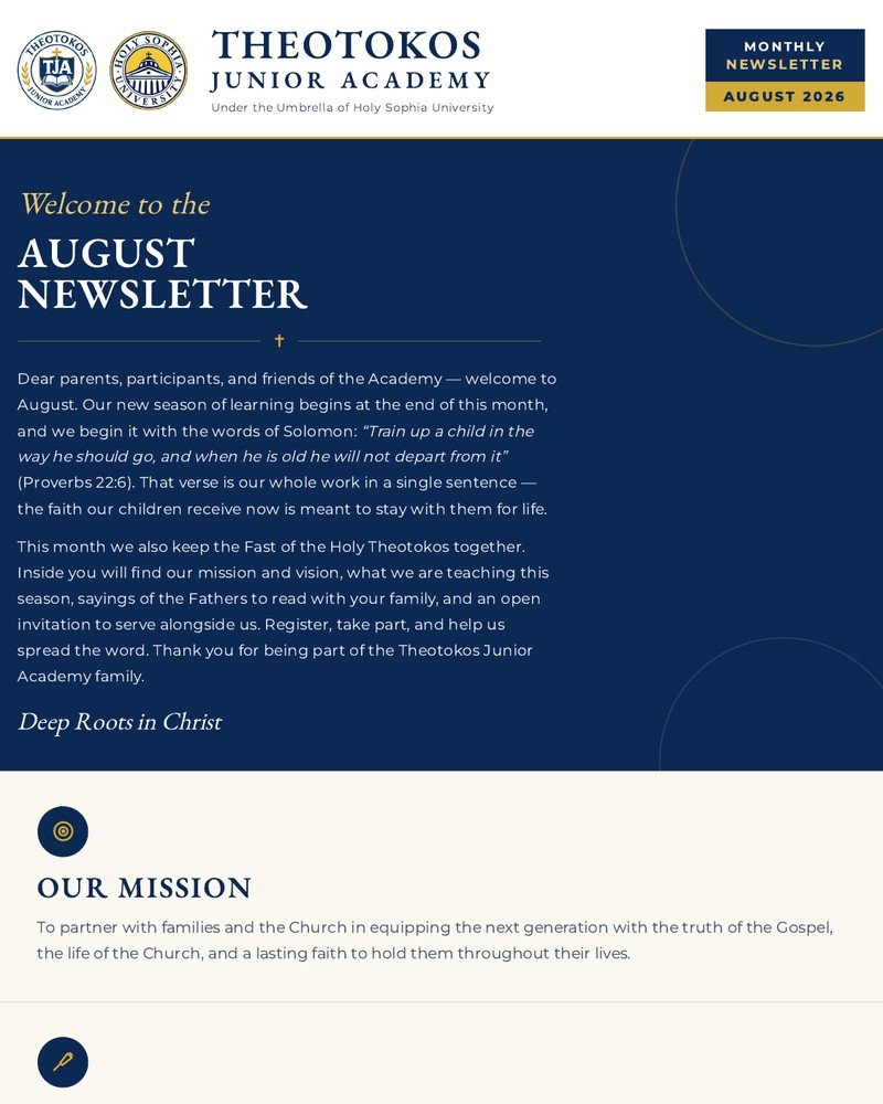 August 2026 Newsletter cover